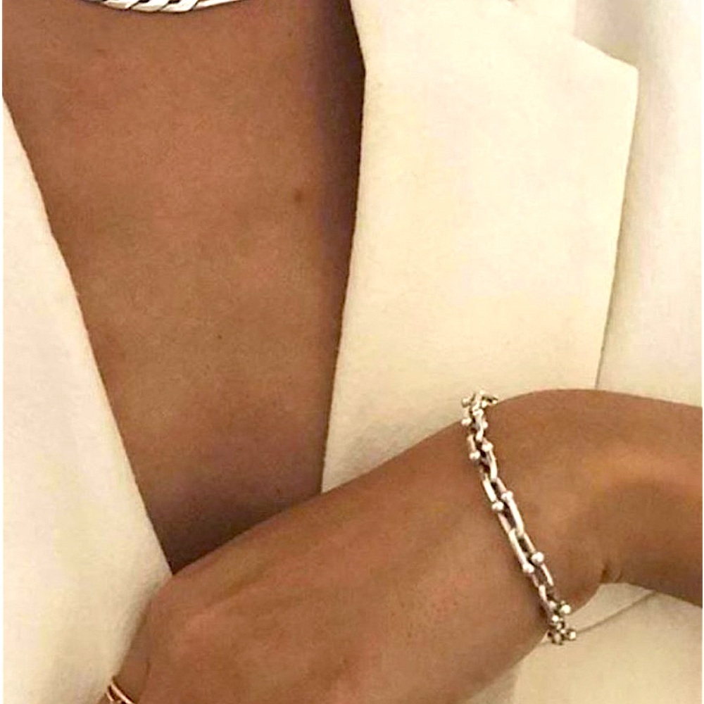 925 Sterling Silver Hardware Chain U Link Bracelet NWT $199